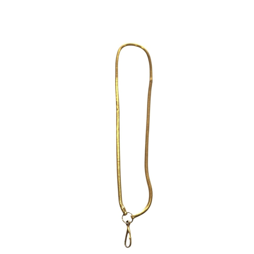Vintage Gold Tone Snake Chain ID Badge Holder 6 Inches